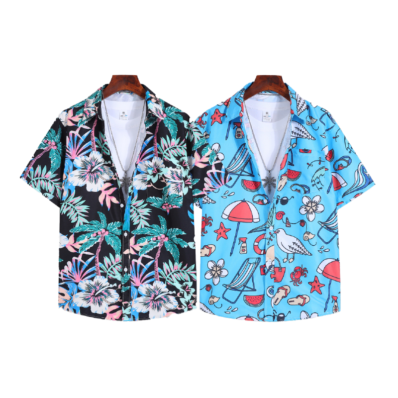 เสื้อเชิ้ตลายดอก เสื้อสงกรานต์ เสื้อพิมพ์ลาย เนื้อผ้าแห้งไว นุ่ม ละเอียด สีสันสดใส