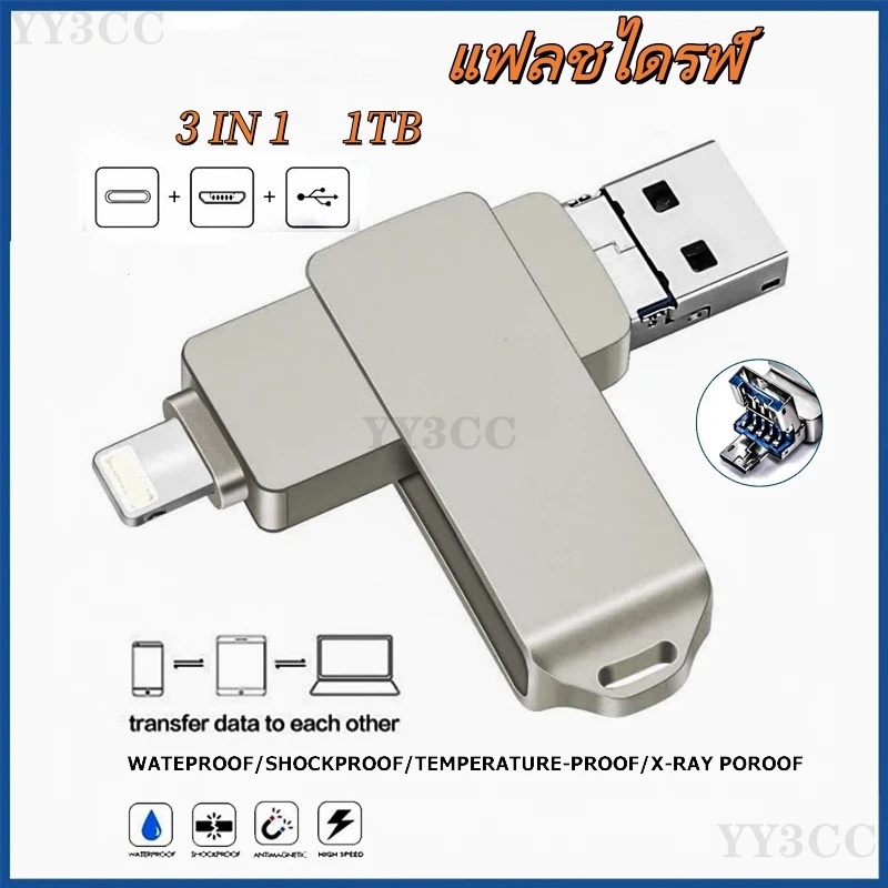 แฟลชไดร์ฟ 1TB OTG USB Flashdrive iphone ของแทั แฟลชไดร์ฟ 3.0 Thumbdrive Android USB Flash Drive