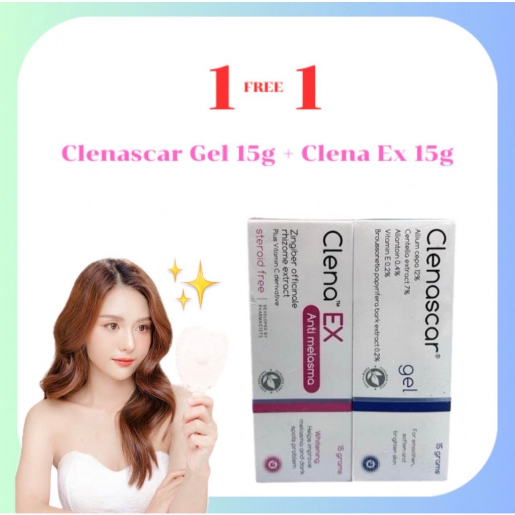 แพ็คคู่ 1 แถม 1 Clena EX Anti Melasma 15 grams คลีน่า เอ็กซ์ ลด เลือนฝ้า 15 กรัม