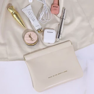 kingshopping(PQB919）กระเป๋าสตางค์ หนัง PU แบบพกพา พร้อมฝาปิดในตัว สําหรับใส่เหรียญ ลิปสติก เครื่องสําอาง