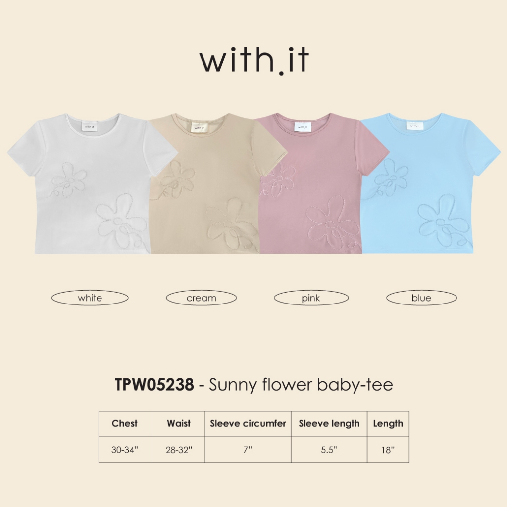ลด 75.- พิมพ์ WTSD12 with.it.store - TPW05238 เสื้อเบบี้ทรีซันนี่ฟลาวเวอร์