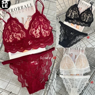 ชั้นใน+พร้อมกกน Set01 ฟองน้ำดันทรง เก็บทรงสวย ดีเทลสวยเซ็กซี่ ตะขอ3ระดับ ลายดอกไม้ ไร้รอยต่อ