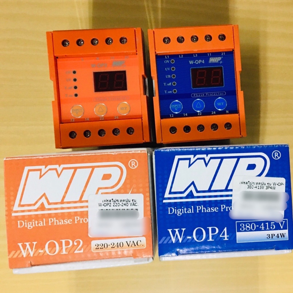 WIP ดิจิตอลเฟสโปรเทคชั่น ของแท้ รุ่น W-OP2 / W-OP4 Digital Phase Protector รับประกัน 3 ปี พร้อมส่ง