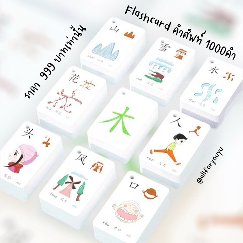 flashcard ภาษาจีนจำนวน250-1000คำ