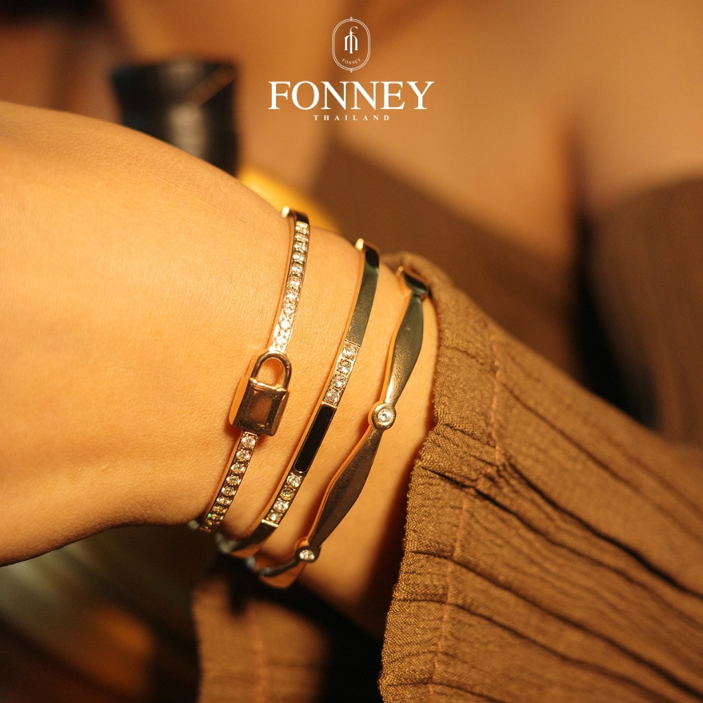 [ส่งด่วนฟรี] NEW-Fonney กำไลสแตนเลส ไม่ลอกไม่ดำ