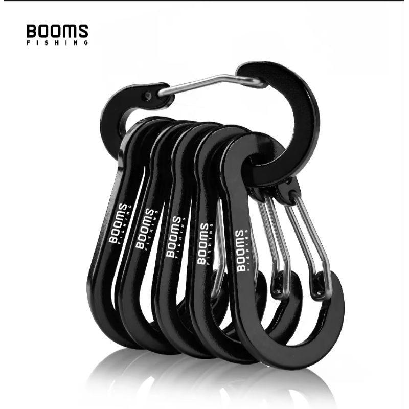 หัวเกี่ยวคาราบิเนอร์สีดำ1ชิ้น#คาราบิเนอร์สีดำBooms1ชิ้น#คาราบิเนอร์ที่เกี่ยวพวงกุญแจสีดำติดแบรนด์