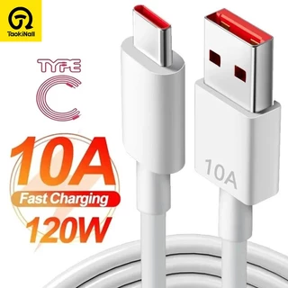 Taokinall สายชาร์จ Type C 10A 120W Type C ความเร็วสูง 1 1.5 2 เมตร สําหรับแล็ปท็อป โทรศัพท์ และอุปกรณ์ USB C