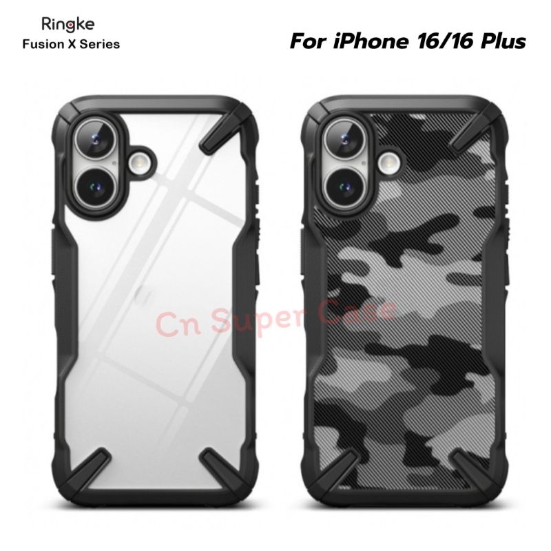 Ringke Fusion X เคส สำหรับ iPhone 16/16 Plus เคสกันกระแทก คลุมกล้อง ขอบยาง TPU [ พร้อมส่งไทย ]