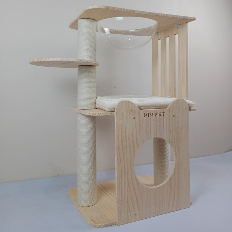 MIP142N Hisopetshop คอนโดแมว ไม้สน (หลุม30ซม.) 🍀🍀