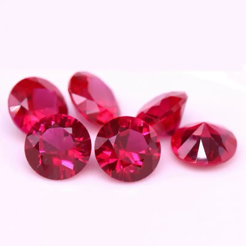 Grade AAA Quality Diamond Pearls-Ruby 3/4/5/6mm  2/5 ชิ้น/pieces