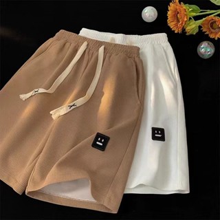กางเกงขาสั้นผู้ชายเกาหลีอินเทรนด์หลวมตรงกางเกงลำลองยาวถึงเข่…