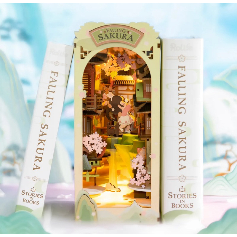 โมเดล DIY ประกอบเอง ROLIFE BOOK NOOK SHELF INSERT - FALLING SAKURA TGB05 English version [พร้อมส่ง]