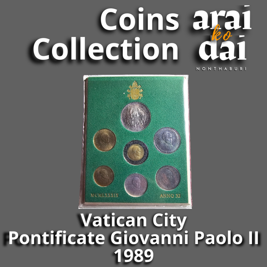 Vatican City, Pontificate of Giovanni Paolo II, Mint divisional set of 7 coins - 1989