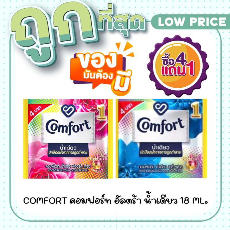 น้ำยาปรับผ้านุ่ม Comfort ชนิดน้ำ แบบซอง