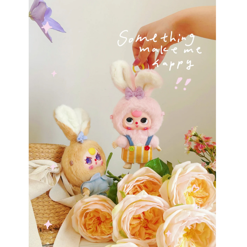 🔴ยกบ็อก(6 ตัว)🔴 🔥โค้ดแฟชั่นลด30%🔥พร้อมส่งในไทย🔥Baby Three Rabbit Macaron กระต่าย พวงกุญแจ