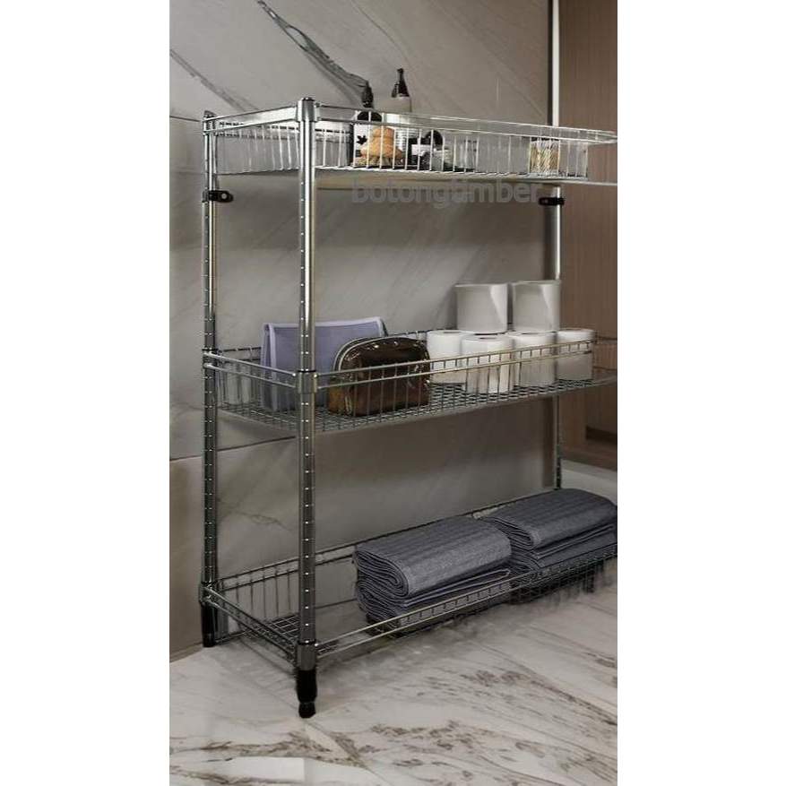 IKEA OMAR  ชั้นวางของ 3 ชั้น เหล็กกัลวาไนซ์กันสนิ่มใช้ภายนอกได้ แข็งแรงมาก 92x36x94 ซม.