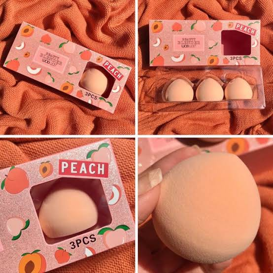 พร้อมส่งค่ะ BEAUTY BLENDER PEACH 3PCS เซตฟองน้ำลูกพีช 3 ชิ้น