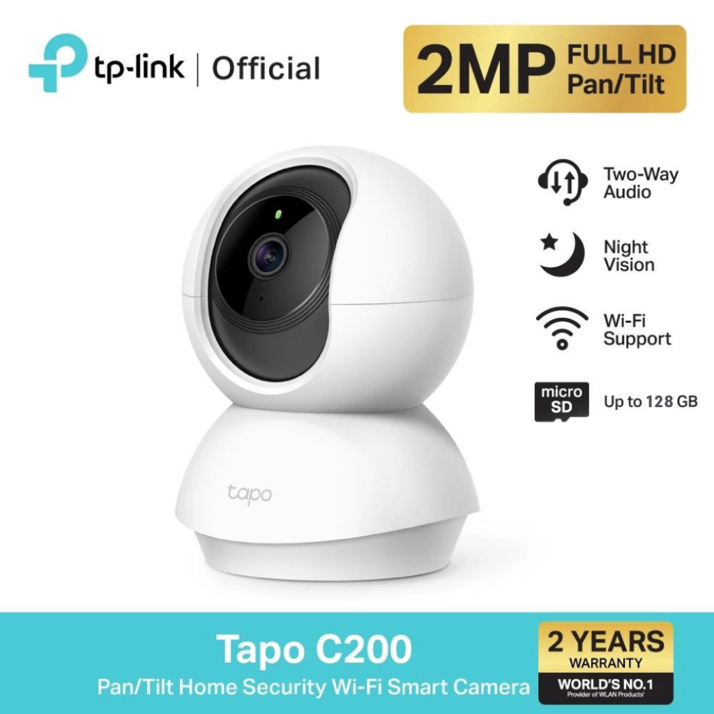 TP-Link Tapo C200 ภาพคมชัด 2 MP Full HD/ Tapo C210 ภาพคมชัด 3 MP 2K กล้องวงจรปิดไวไฟ ดูการใช้งานได้ผ่าน App  ประกัน 2 ปี