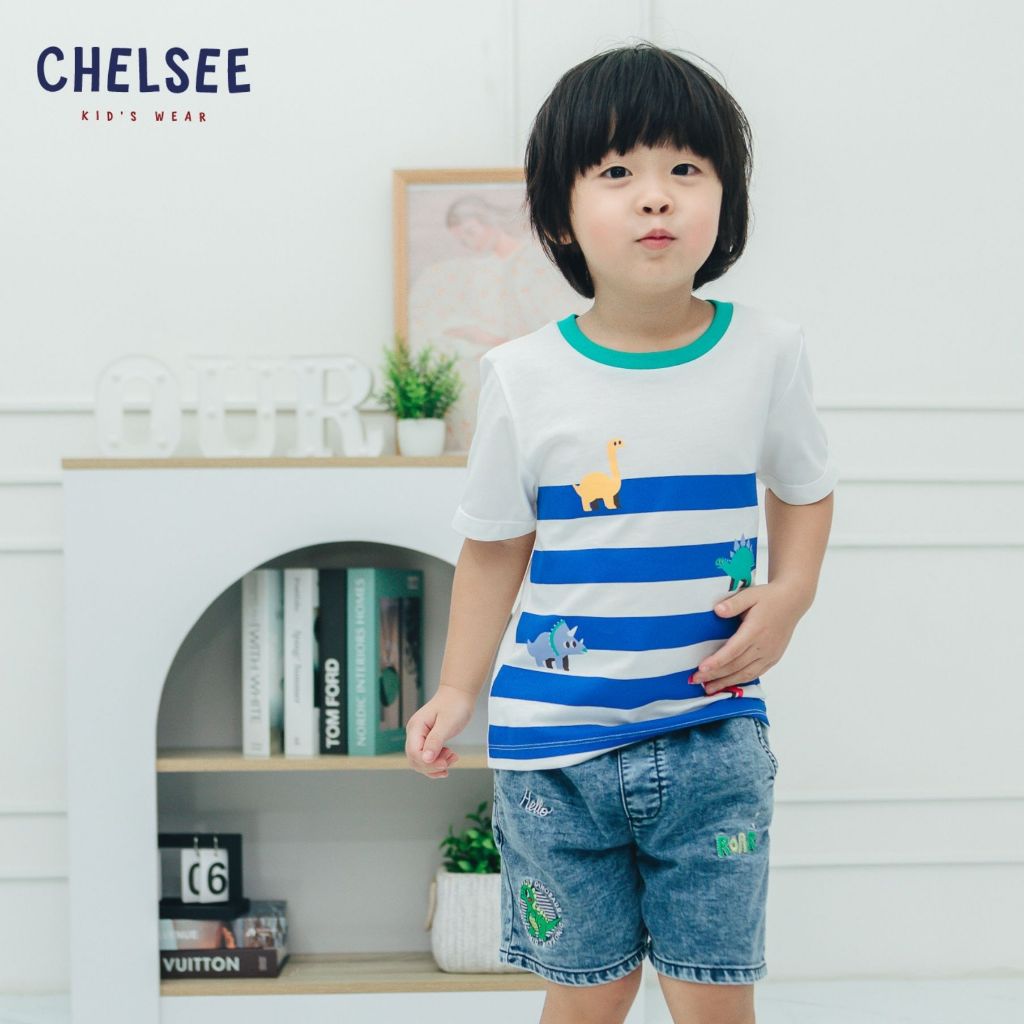 Chelsee เสื้อยืดคอกลม เด็กผู้ชาย แขนสั้น รุ่น 128070 ลายไดโนเสาร์ อายุ 1.5-10 ปี ผ้า 100%Cotton เสื้อผ้าเด็กโต - รูปที่ 2