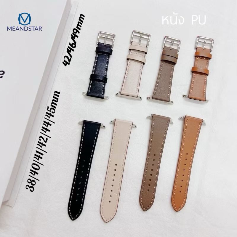 สําหรับ i  Watch 11 10 9  8 ultra  7 6  5 4 3 สายหนัง  ปรับง่ายขนาด 38/40/41/42/44/45/46/49มม strap