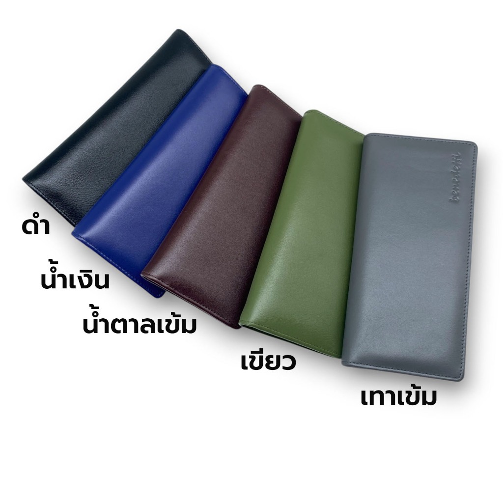Benedetti 918 กระเป๋าสตางค์หนังวัวแท้ ทรงยาว สองพับ ใส่ธนบัตรได้เยอะ สีดำ น้ำตาล น้ำเงิน เขียว เทา