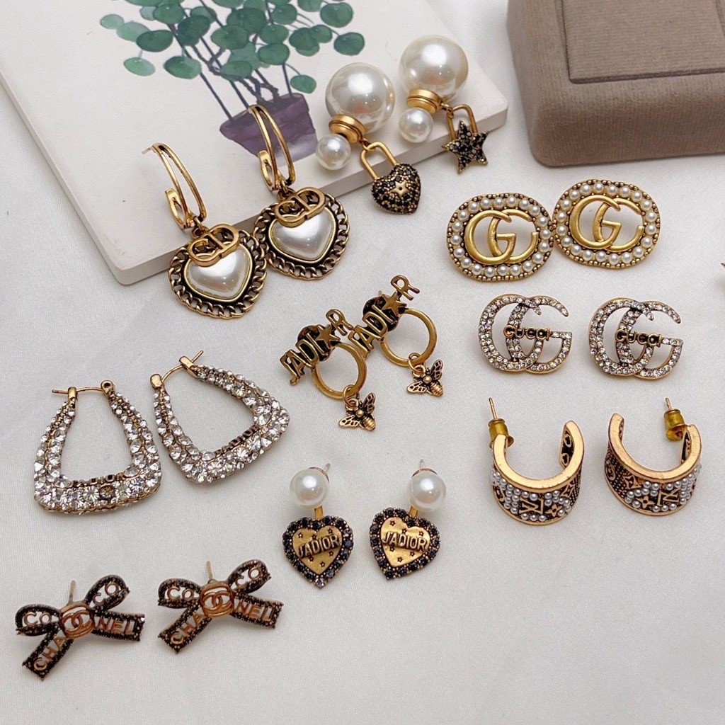 ต่างหูงานทองเหลืองพรีเมียม งานไฮเอนสวยหรู พร้อมส่งจากไทยทันที