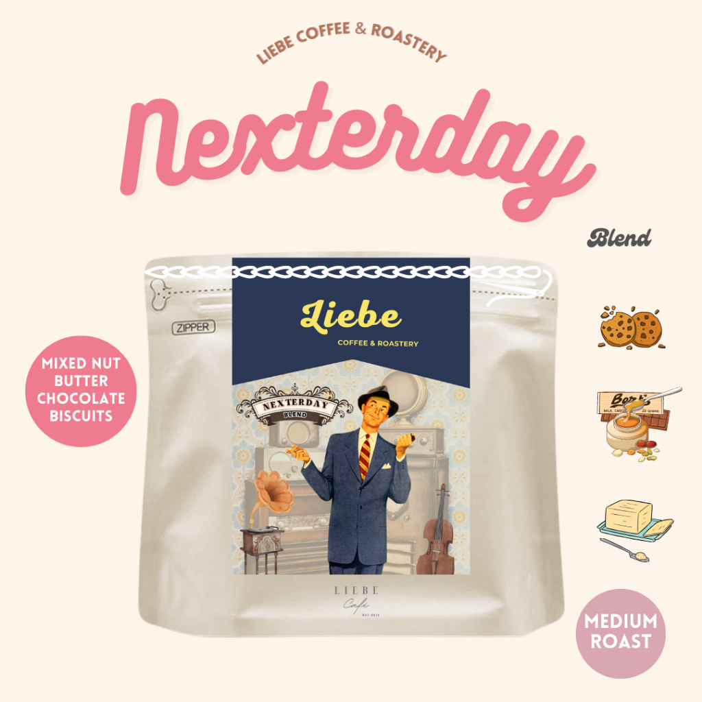 เมล็ดกาแฟ Nexterday Blend เมล็ดกาแฟ Blend of Brazil & Laos อราบิก้า 100% คั่วใหม่ < Medium Roast >