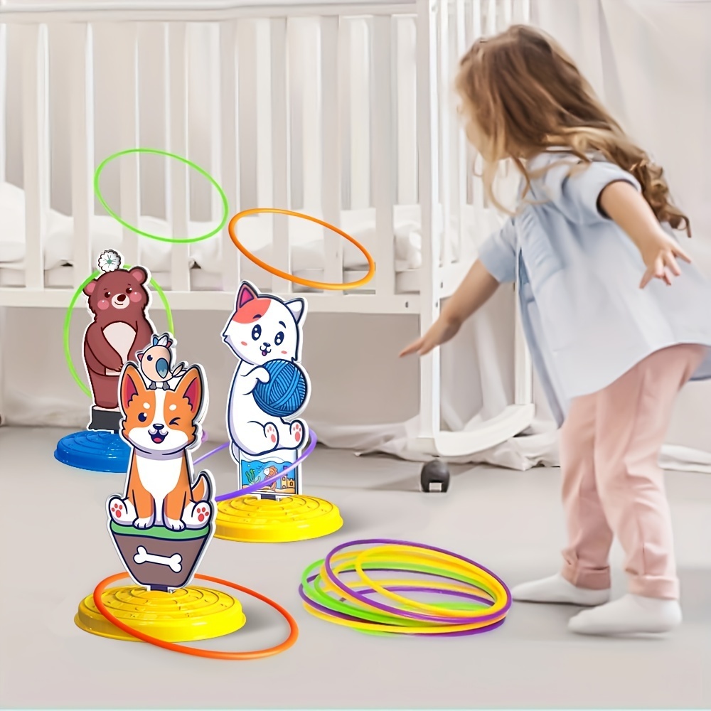 Toy Galax🎁เด็กโยนแหวนเกม  ของเล่นเพื่อการศึกษาในร่มและกลางแจ้ง สัตว์น้อยน่ารักต่างๆ