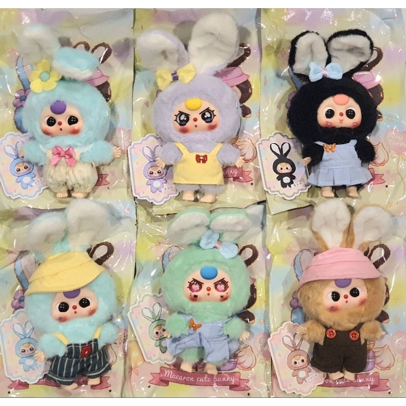 พร้อมส่งจากไทย (โค้ด30%สูงสุด1000)พวงกุญแจBaby Three Macaron Cute Bunny แบบเช็คสี เช็คชุด ของแท้100%