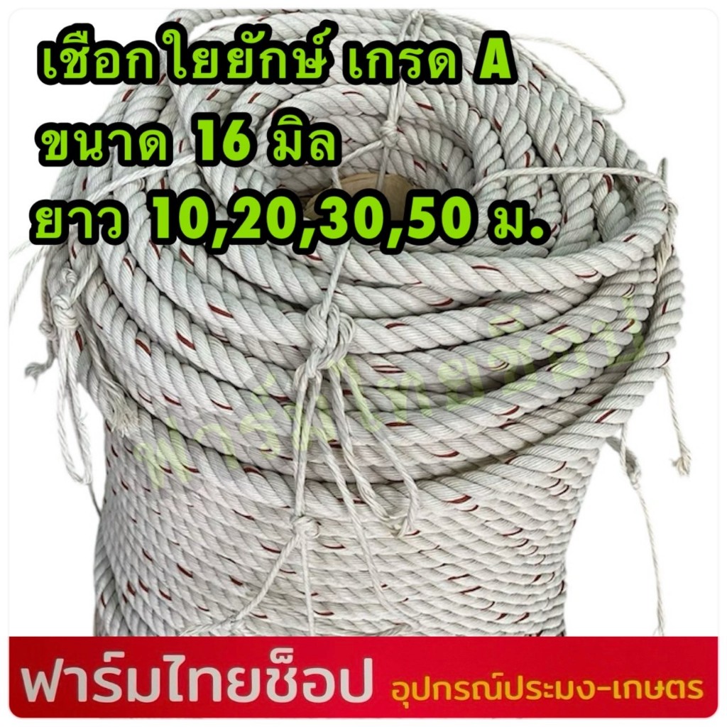เชือกใยยักษ์ เส้นใหญ่ เกรดA  ขนาด 16 มิล มีขนาดความยาวให้เลือก 10,20,30,50 เมตร อยู่ในตัวเลือกสินค้า – โปรปัง
