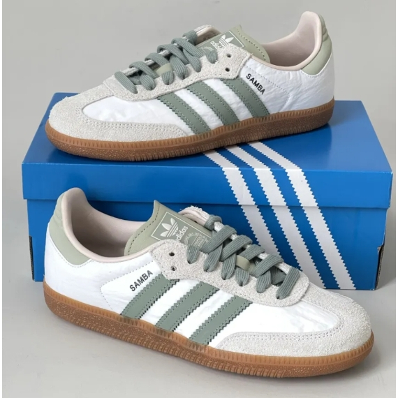 ( ของแท้ 100%) adidas Samba OG White Green