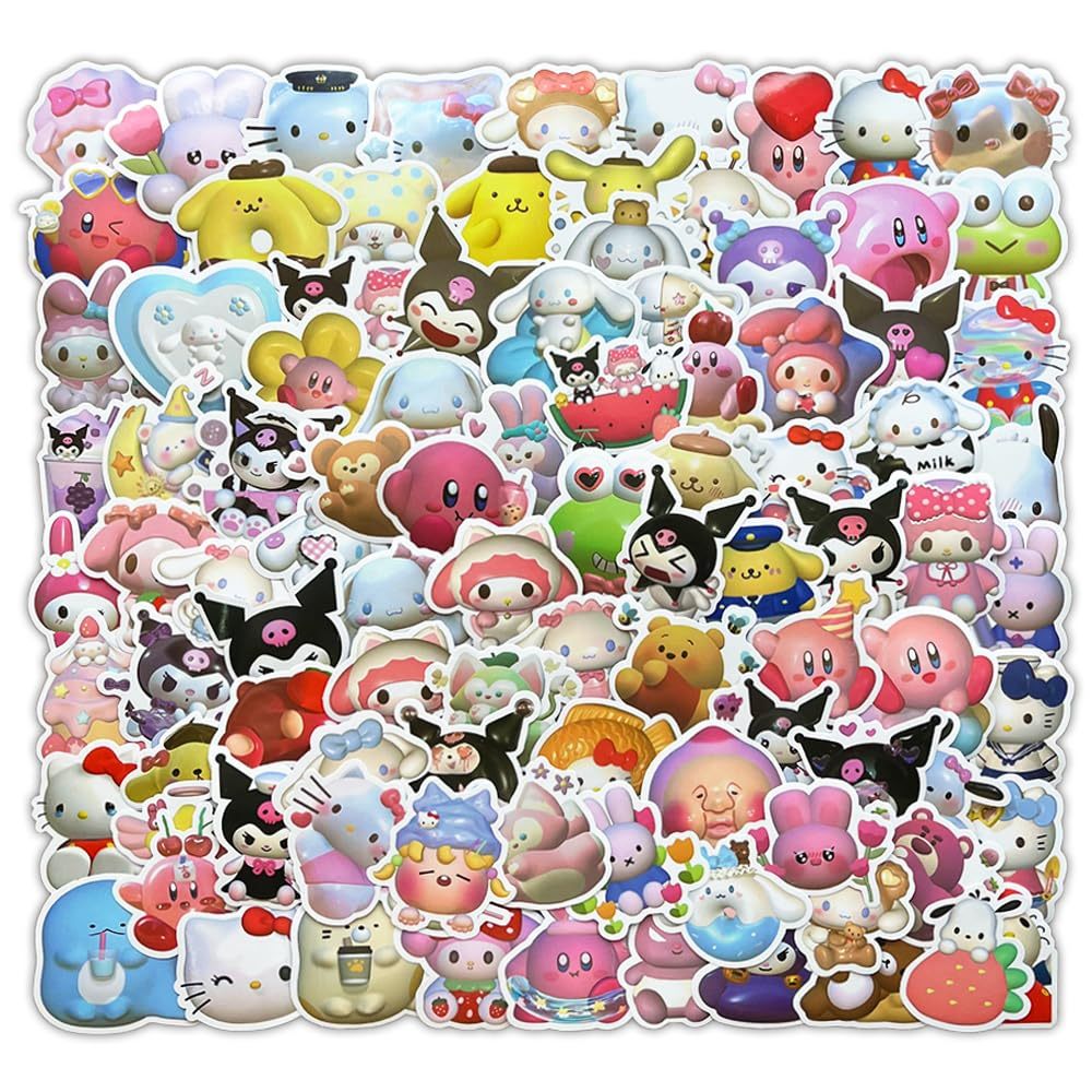 120 Sanrio Stickers, Anime Character Stickers, PVC Sticker Set, DIY, Decorations, Stylish, Diary Sti