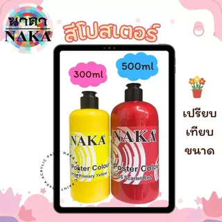สีโปสเตอร์ สูตรน้ำ ขวดบีบ ขนาด 300ml/500ml (1 ขวด) ยี่ห้อ NAKA(นาคา)