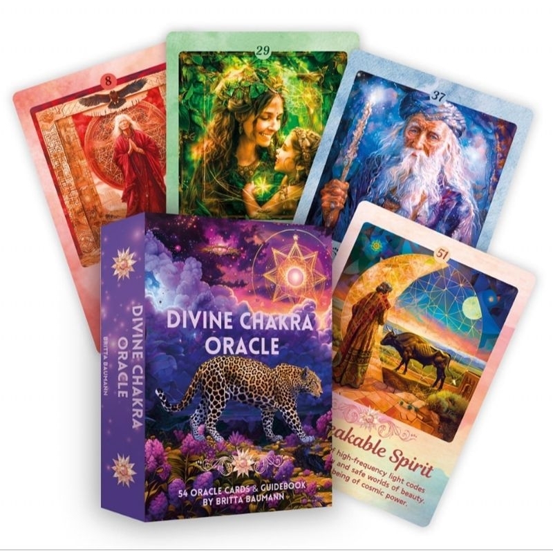 Divine Chakra Oracle ไพ่ออราเคิลแท้ขอบกลิตเตอร์หรูหรา ไพ่ยิปซี ไพ่ทาโร่ต์ ไพ่ออราเคิล Oracle Cards