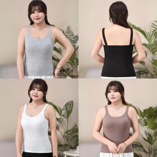 เสื้อกล้ามสายเดี่ยวมีบราสาวอวบ อก 30-44 สาวอ้วน ไม่ต้องใส่เสื้อใน ไซส์ใหญ่ L-4XL น้ำหนัก 50-100 KG