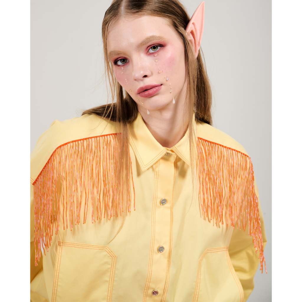 The SRT X13 Sugarcane Shirt (TBL226) - เสื้อเชิ้ตแขนยาวปักพู่เลื่อม