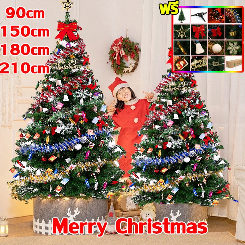 🎄พร้อมส่ง🎄ต้นคริสต์มาส ปลอม ฟรีแถบตกแต่ง ขนาดใหญ่ ทนทาน คุณภาพสูงสุดPVC ความสูง45/150/180CM Christma