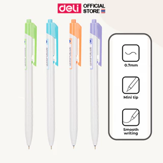 ปากกาลูกลื่น Deli ปากกาหมึกน้ำเงิน 0.7 มม. (แพ็คกระปุก 50 ด้าม) มีให้เลือก 3 รุ่น เขียนลื่น