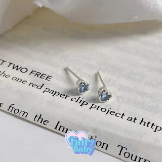 Fairybaby ต่างหู Darling Gem ต่างหู ตุ้มหู รูปหัวใจ เพชรจิ๋ว เล่นแสง มินิ ใส่ไปโรงเรียน (มี 4 สีให้เลือก ) (E2-028)