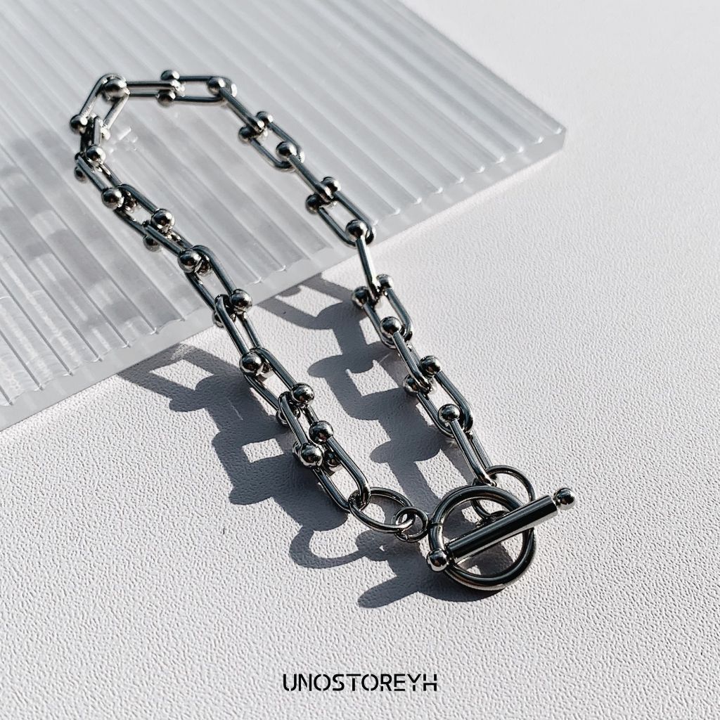 🔥Urbane Chain⛓ ข้อมือสแตนเลส ลายhorseshoe ตัวล็อคOI UNO060
