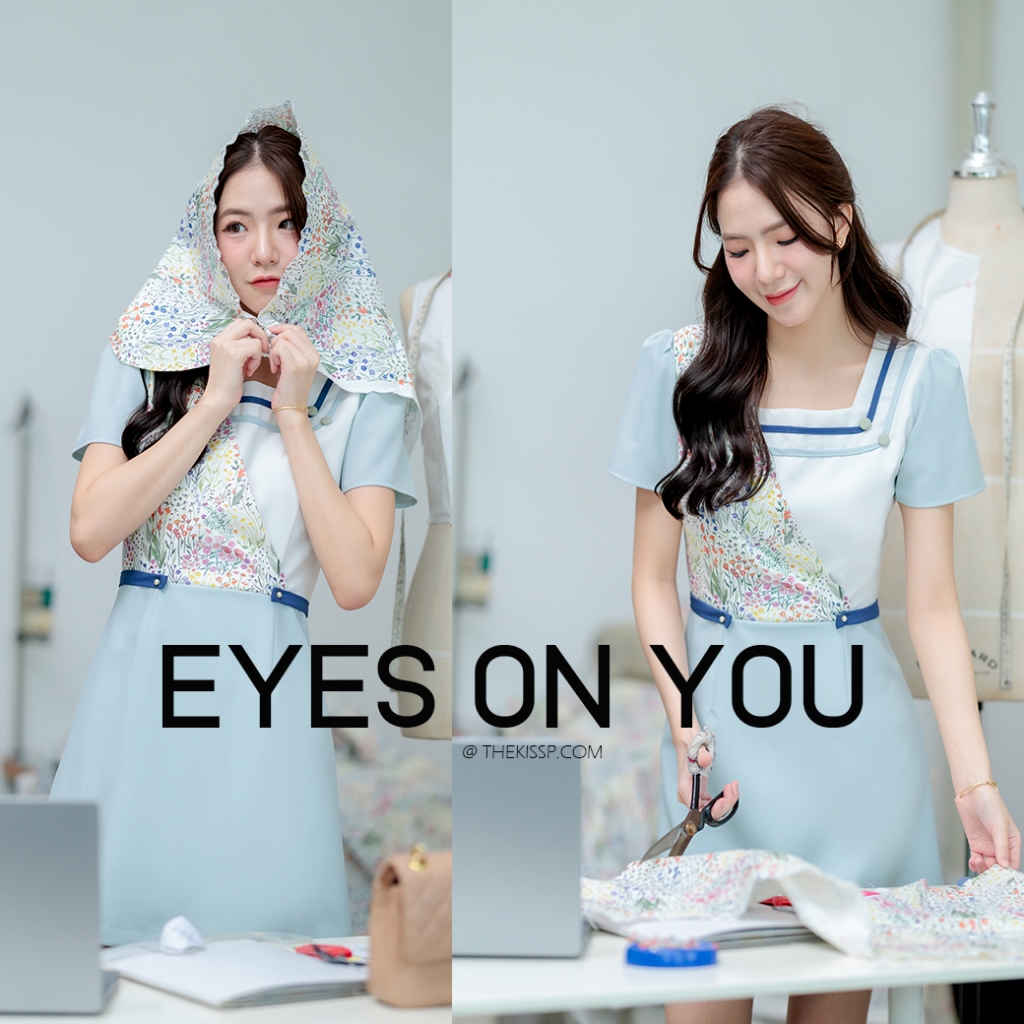 EYES ON ME - YOU ' dress NEW LOT ( 📍 SIGNATURE THEKISSP. FABRIC-CUT )