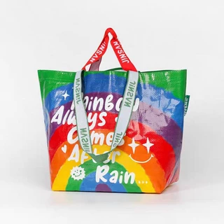 Shopping Bag/Woven Bag ถุงช้อปปิ้งกันน้ำ สะพายไหล่และถือ กระเป๋าช้อปปิ้ง กระเป๋ากระสอบ