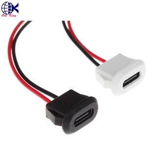 ซ็อกเก็ตเชื่อมต่อ แบบแบน USB-C TypeC 2Pin กันน้ำพร้อมสายเคเบิลเชื่อมต่อ