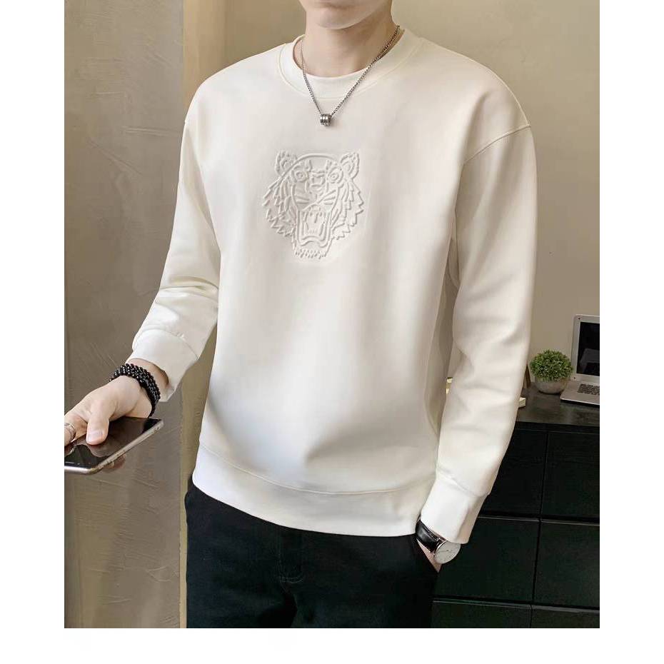 เสื้อแขนยาวผู้ชายเสื้อยืดผู้ชายเรียบง่ายสวมใส่สบายๆคอกลม