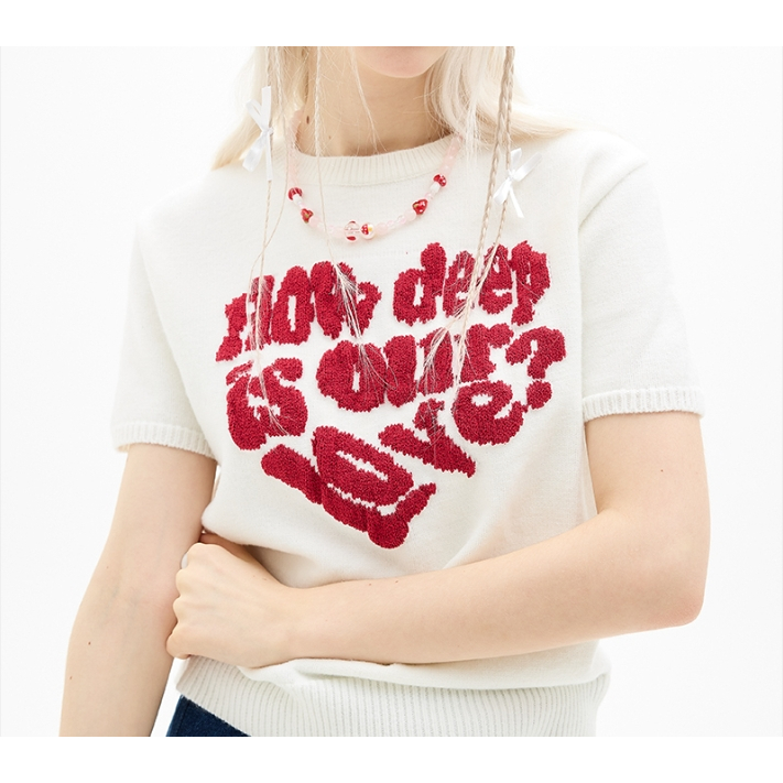 LUV IS TRUE / LUVISTRUE DN Boucle Love Knit (Ivory, Black, Navy)