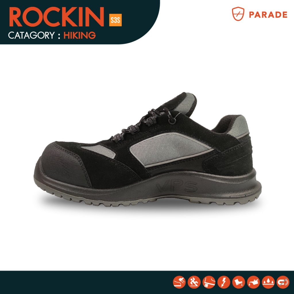 รองเท้าเซฟตี้ Parade รุ่น ROCKIN หัวคอมโพสิต น้ำหนักเบา ระบายอากาศได้ดี ไม่มีโลหะ