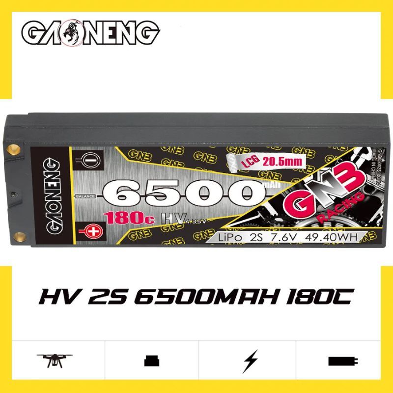 GNB 2s 6500mah 180c 7.6v HV Lipo Battery XT60 แบตเตอรี่เกาเหนิง สำหรับรถวิทยุบังคับ RC HOBBY