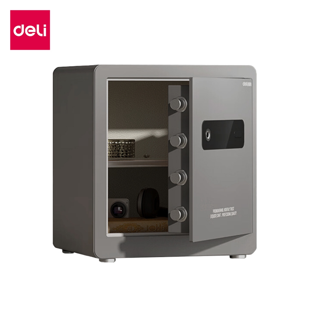 Deli ตู้เซฟ ตู้เซฟสแกนลายนิ้วมือ ระบบอัจฉริยะ สัญญานเตือนเมื่อผิดปกติ ปลอดภัยใช้งานง่าย Safe Box