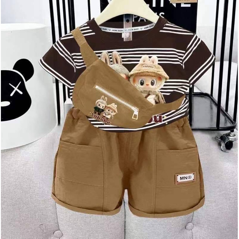 [ ส่งฟรี + ลด 30% ] เสื้อเด็ก ชุดเด็ก ชุดเซตเด็ก ลาบูบู้ Labubu เสื้อ + กางเกง ได้ 2 ชิ้น พร้อมส่ง