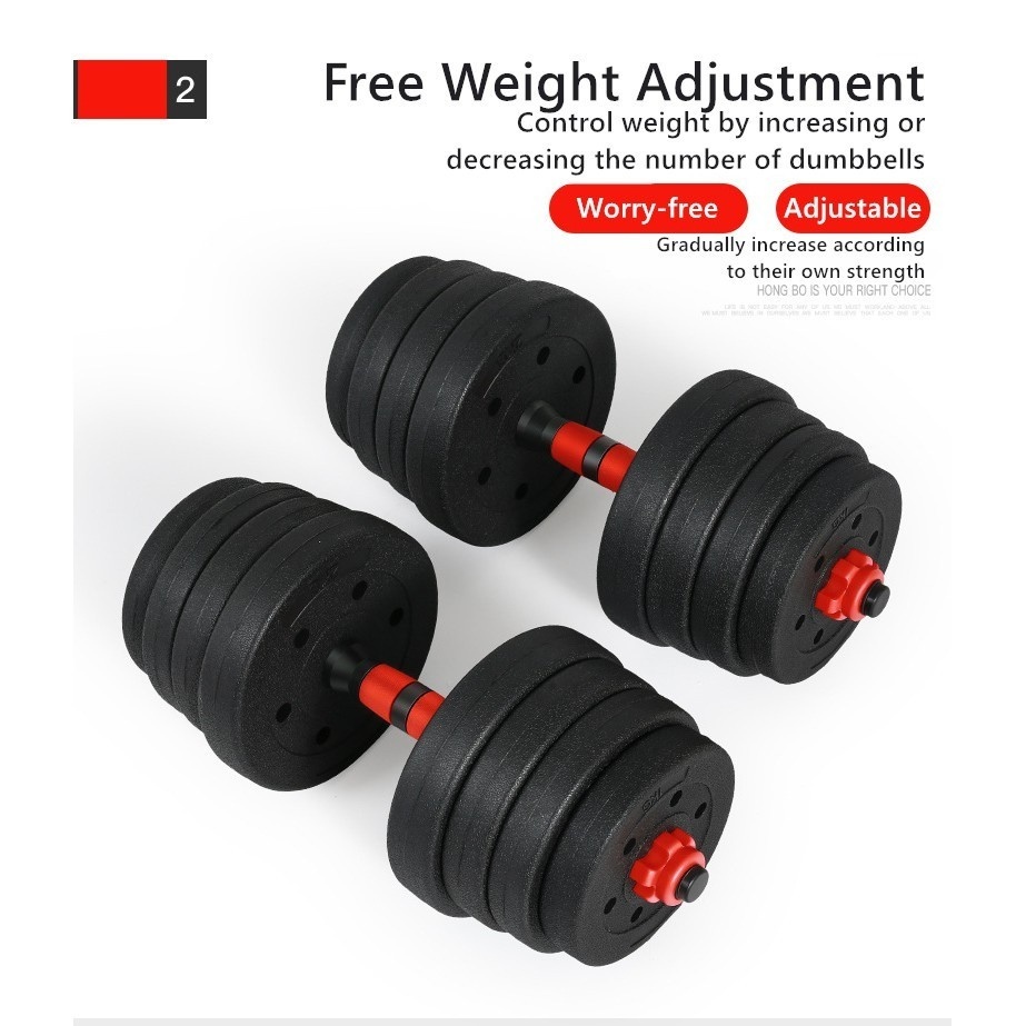 ชุดดัมเบล 10~40KG ชุดดัมเบลปรับได้ อุปกรณ์ออกกำลังกาย ออกกำลังกาย (ฟรีถุงมือ) รูปที่ 7
